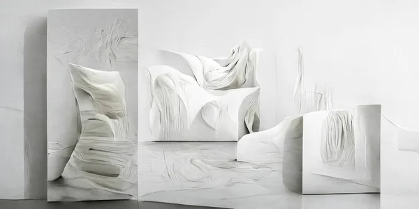 Wall Abstract Illusion Made Natural Stone Plaster Art Picture Gallery — Foto de Stock