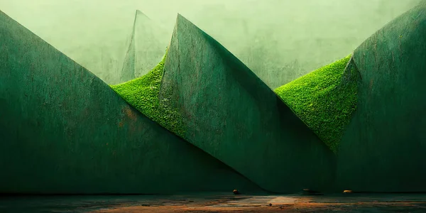 Абстрактна Ілюстрація Ілюзія Натурального Каменю Трави Художня Галерея Фон Зелених Ліцензійні Стокові Фото