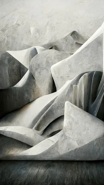 Abstract Illustration Illusion Natural Stone Metal Art Wall Gallery — Stockfoto