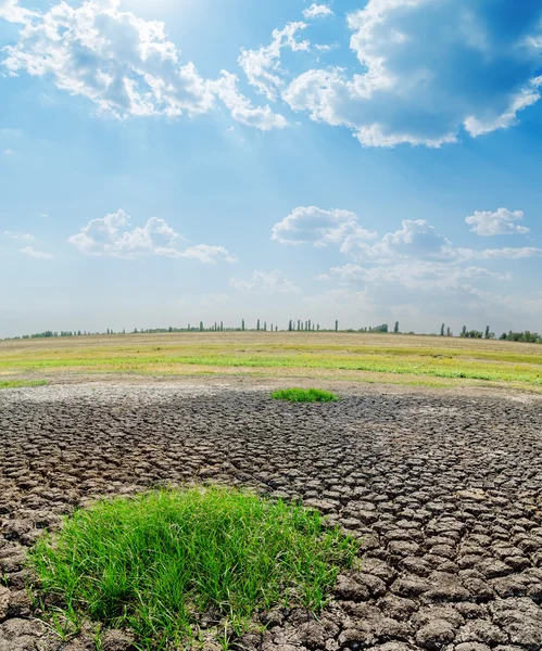 Drought earth under cloudy sky — Stock Photo, Image