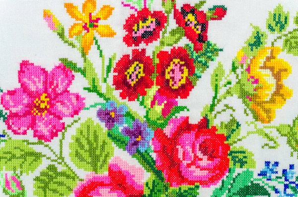 Embroidered good by cross-stitch pattern — Stock Photo, Image