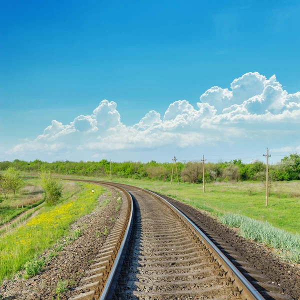 Ferrocarril al horizonte en paisaje verde —  Fotos de Stock