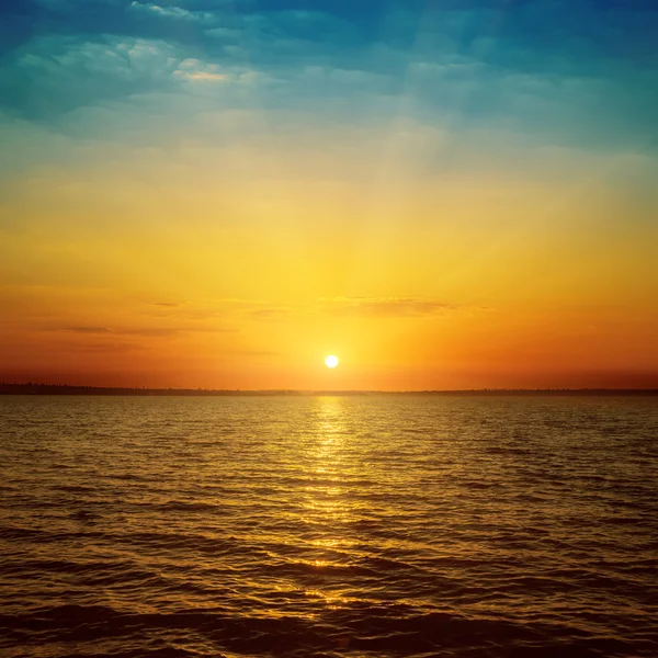 Good orange sunset over sea — Stock Photo, Image