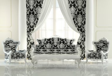 Modern Mobilya Barok tasarım iç dairede. Royal sof