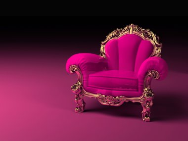 Altın çerçeve ile lüks pembe tekli