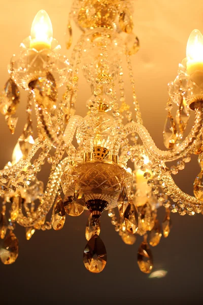 Vintage crystal chandelier in a room — Stock Photo, Image