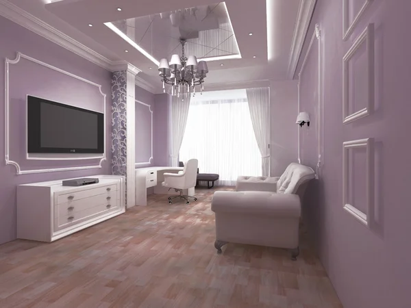 Moderní interiér místnosti s nábytkem — Stock fotografie