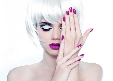 Makeup and Manicured polish nails. Fashion Style Beauty Woman Po