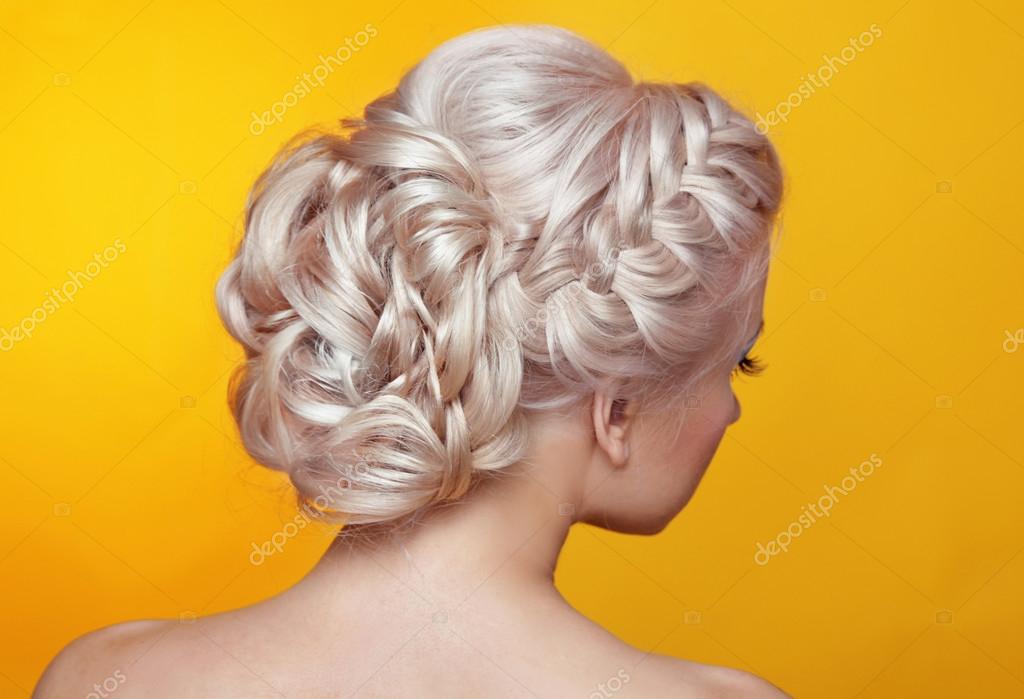 Beauty Wedding Hairstyle Bride Blond Girl With Curly Hair Styl