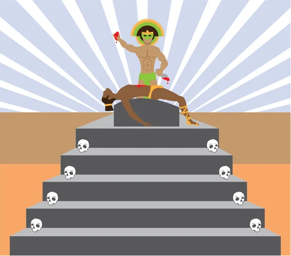 Sacrificio azteca — Vector de stock