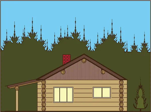Cabine en bois — Image vectorielle