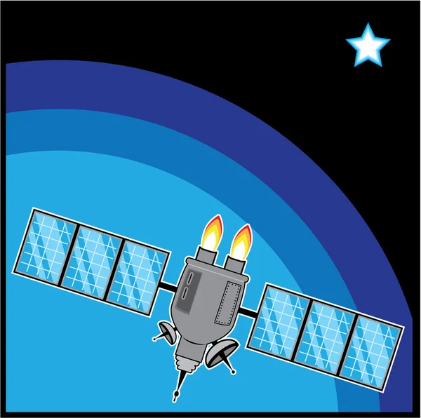 Satellietcommunicatie — Stockvector