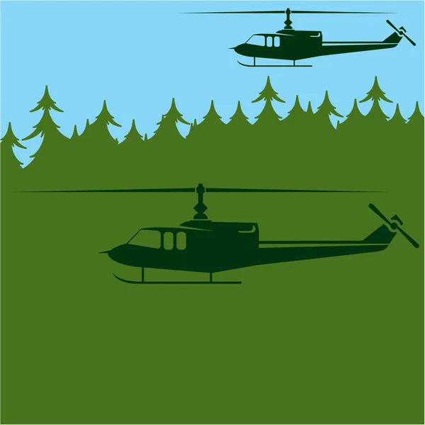 Air patrol militära helikoptrar — Stock vektor
