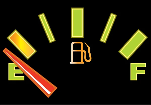 Fuel gauge glowing — Stock Vector