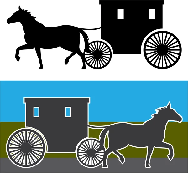 Amish wagen — Stockvector