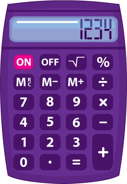 Фиолетовый калькулятор — стоковый вектор