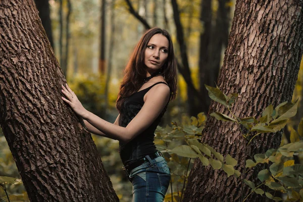 Retrato de otoño temprano de niña —  Fotos de Stock