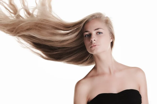 Blond beauty on white — Stock Photo, Image