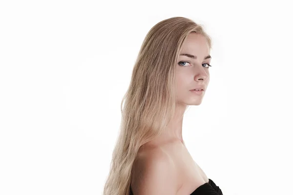 Blond beauty on white — Stock Photo, Image