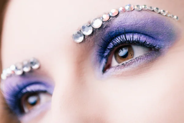 Makeup of eyes. Macro — Stock Photo, Image