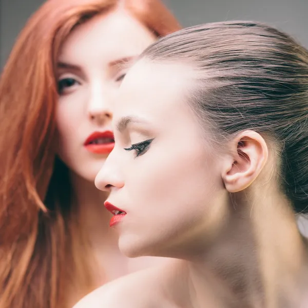 Double sensual portrait — Stock Photo, Image