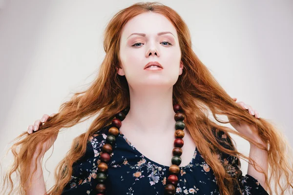 Sensual redhead girl — Stock Photo, Image