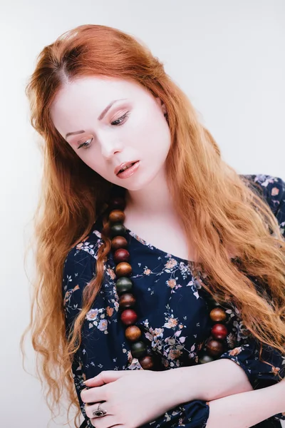 Sensual redhead girl — Stock Photo, Image