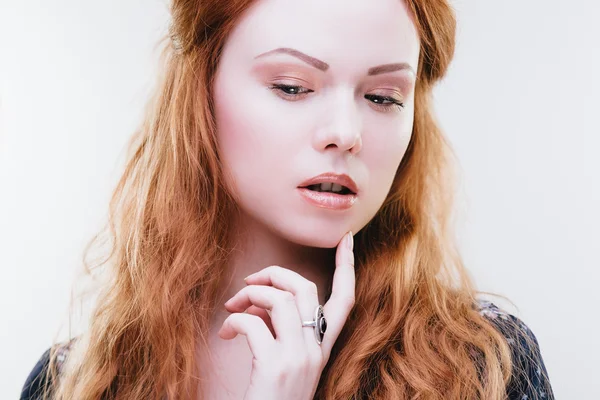 Sensual redhead girl — Stock Photo, Image