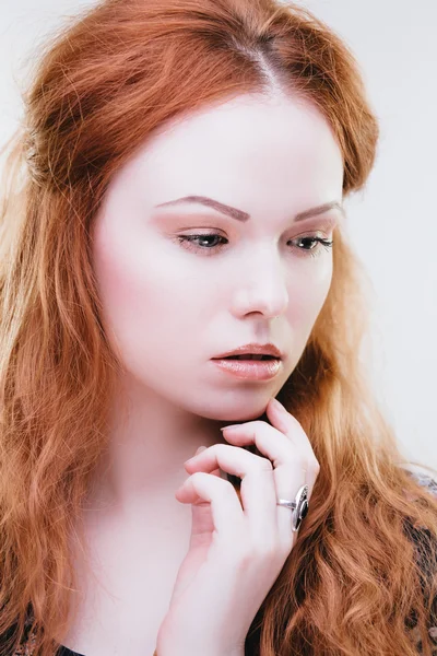 Sensual redhead girl — Stock Photo, Image