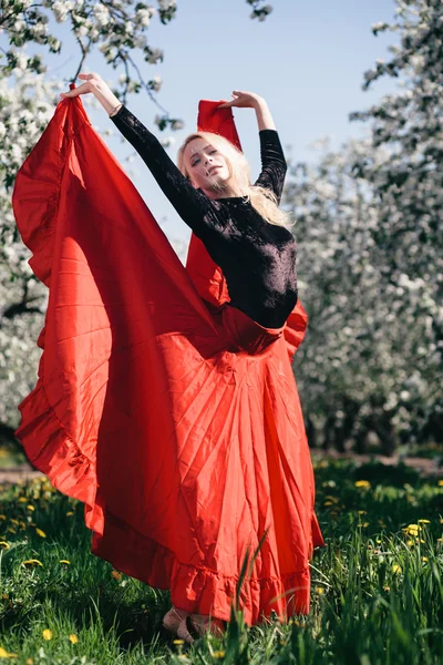 Chica rubia flamenca — Foto de Stock
