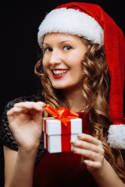 Santa brunette girl — Stock Photo, Image