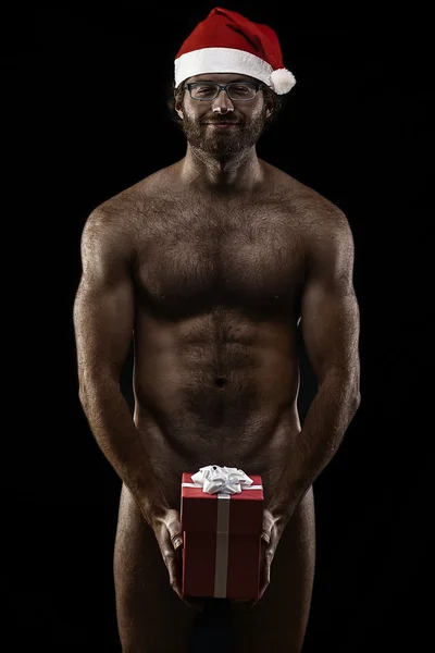 Divertente nudo Babbo Natale — Foto Stock