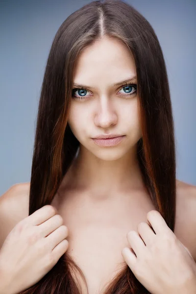 Closeup brunette portret — Stockfoto
