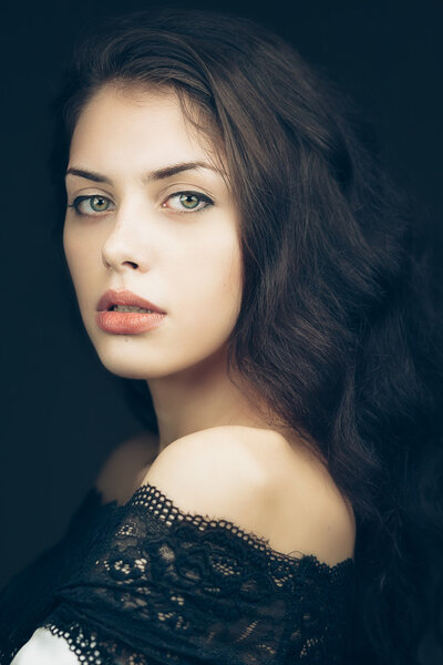 Gorgeous mysterious brunette