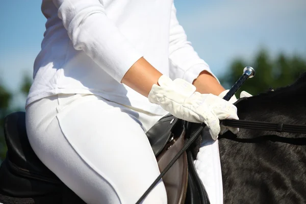 Dressuur rider close-up — Stockfoto