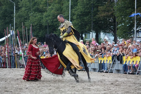 RIGA, Letonia - 21 de agosto: Dan Naprous de The Devils Horsemen s — Foto de Stock