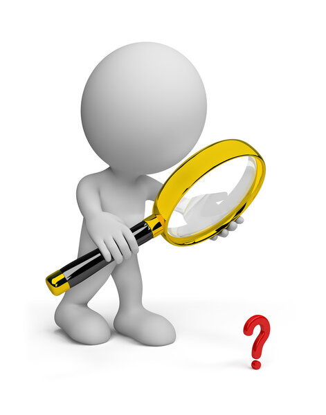 3d person with a magnifying glass