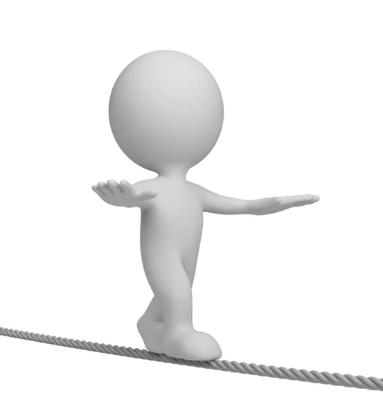 3D людина на жорсткій мотузці — стокове фото