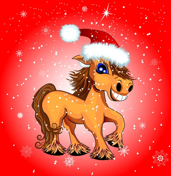 Świąteczne śmieszne konia — Wektor stockowy