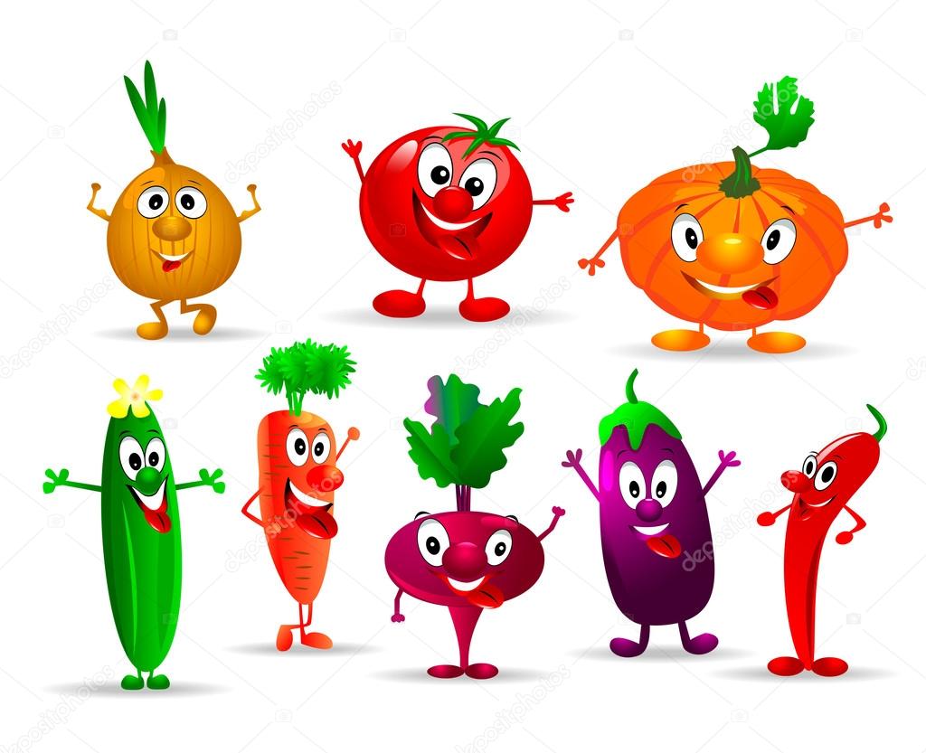 Funny vegetables Vector Art Stock Images | Depositphotos