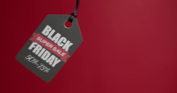 Tag Text Black Friday Super Sale Color Background — Stock Video