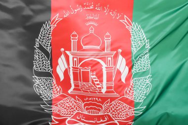 Afganistan bayrağının dokusu, yakın plan.