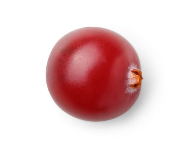 Beyaz arka planda olgun, sulu kızılcık