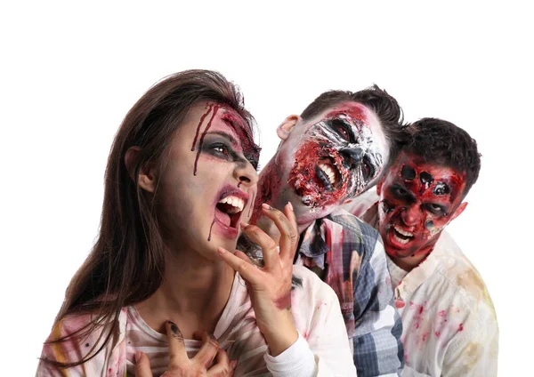 Scary Zombies White Background — Stock Photo, Image