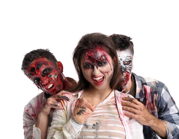 Scary Zombies White Background — Stock Photo, Image