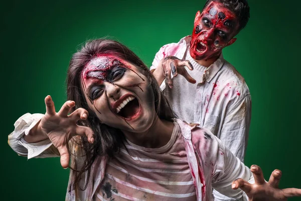 Děsivé Zombie Barevném Pozadí — Stock fotografie