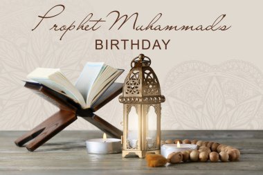 Mawlid al-Nabi için tebrik kartı (Peygamber Muhammed 'in doğum günü))