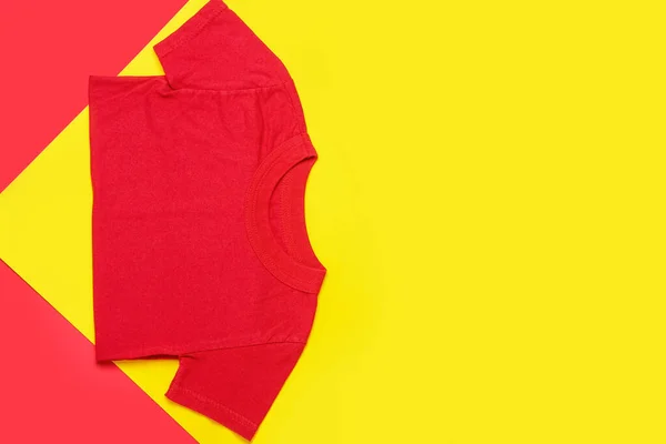 Κόκκινο Shirt Φόντο Χρώματος — Φωτογραφία Αρχείου