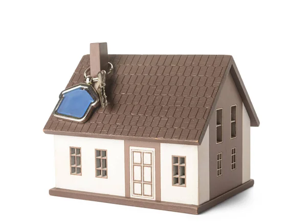 House Model Key White Background — Stock Photo, Image