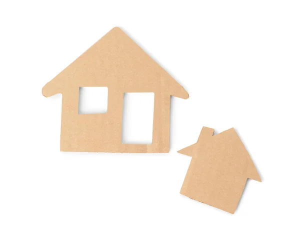 Cardboard Houses White Background — Stock Photo, Image